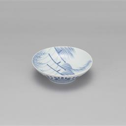 染付帆波文皿